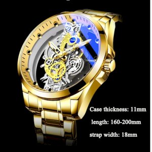 Men Skeleton Luxury Fashion Automatic Mechanical Waterproof Watch